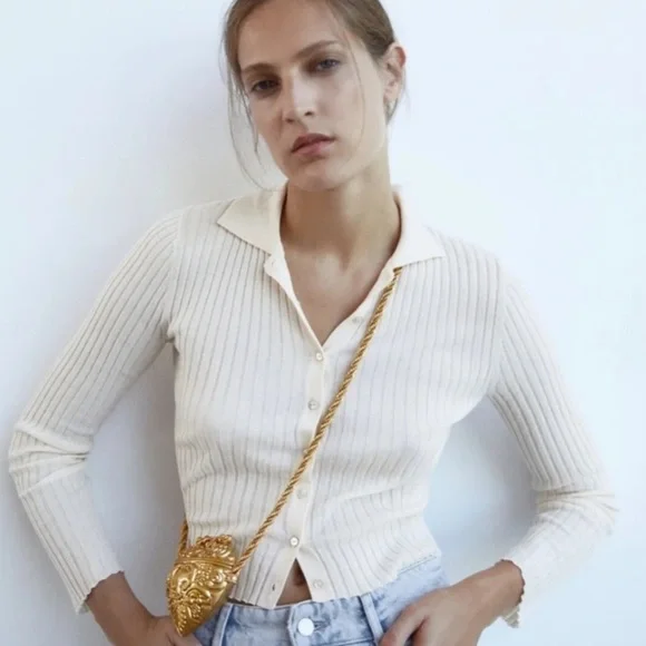 WEDDING Ultra rare Zara limited edition gold heart baroque Purse - Picture 7 of 11